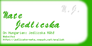mate jedlicska business card